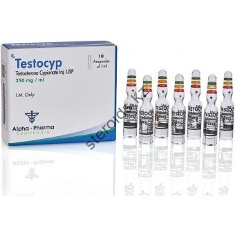 TestoCyp (Тестостерон ципионат) Alpha Pharma 10 ампул по 1мл (1амп 250 мг) - Караганда